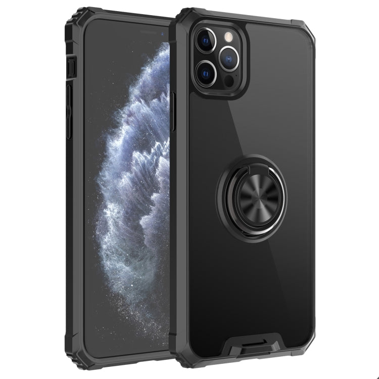 For iPhone 11 Pro Max Armor Ring PC + TPU Magnetic Shockproof Protective Case