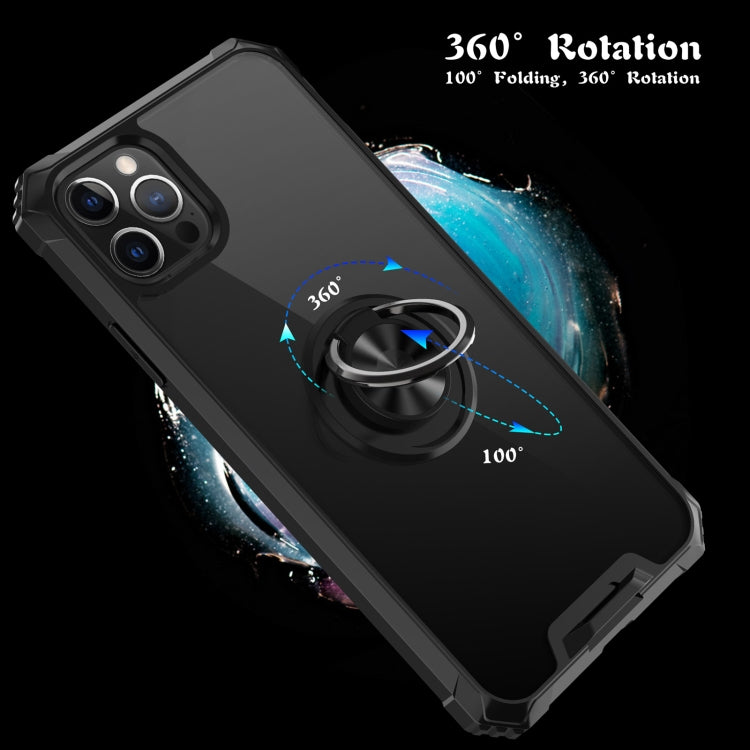 For iPhone 11 Pro Max Armor Ring PC + TPU Magnetic Shockproof Protective Case