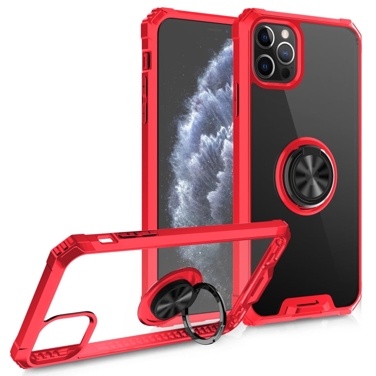 For iPhone 11 Pro Max Armor Ring PC + TPU Magnetic Shockproof Protective Case