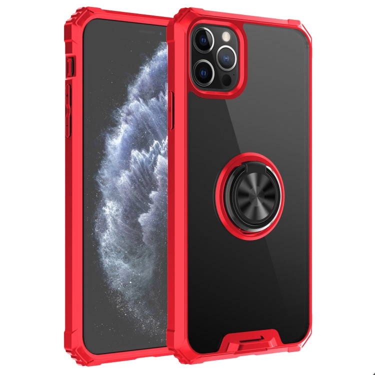 For iPhone 11 Pro Max Armor Ring PC + TPU Magnetic Shockproof Protective Case