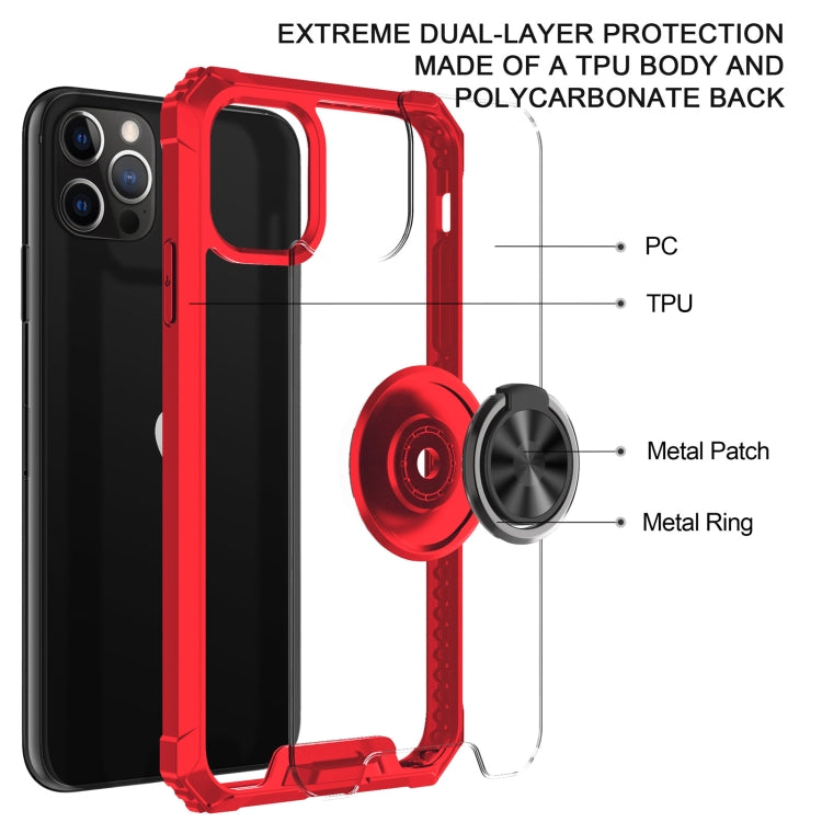 For iPhone 11 Pro Max Armor Ring PC + TPU Magnetic Shockproof Protective Case