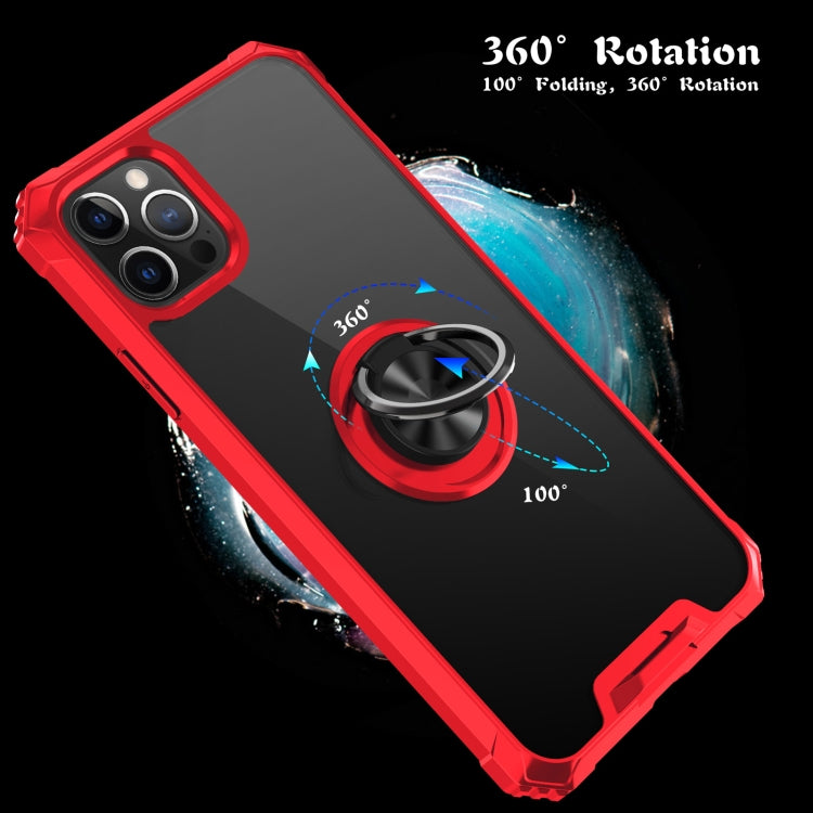 For iPhone 11 Pro Max Armor Ring PC + TPU Magnetic Shockproof Protective Case