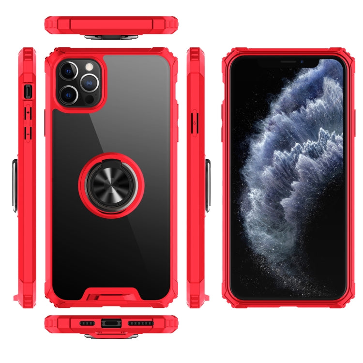 For iPhone 11 Pro Max Armor Ring PC + TPU Magnetic Shockproof Protective Case