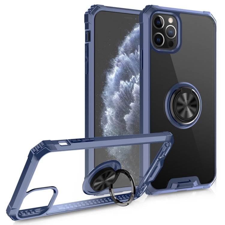 For iPhone 11 Pro Max Armor Ring PC + TPU Magnetic Shockproof Protective Case