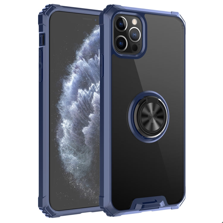For iPhone 11 Pro Max Armor Ring PC + TPU Magnetic Shockproof Protective Case