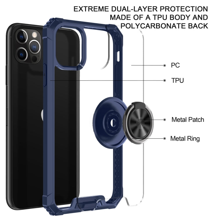 For iPhone 11 Pro Max Armor Ring PC + TPU Magnetic Shockproof Protective Case