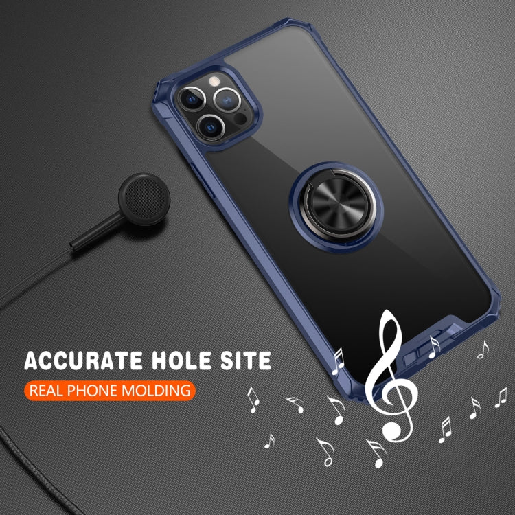 For iPhone 11 Pro Max Armor Ring PC + TPU Magnetic Shockproof Protective Case