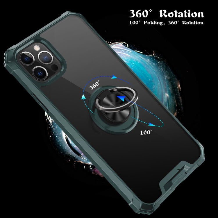 For iPhone 11 Pro Max Armor Ring PC + TPU Magnetic Shockproof Protective Case