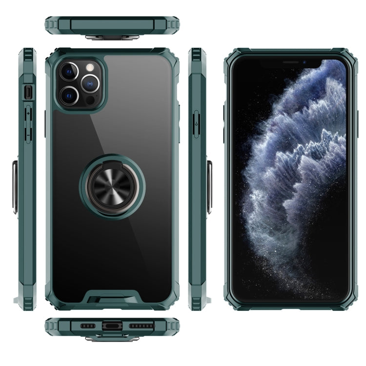 For iPhone 11 Pro Max Armor Ring PC + TPU Magnetic Shockproof Protective Case