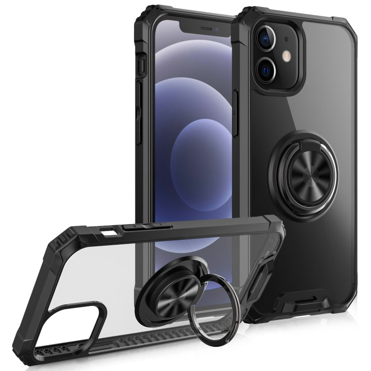 For iPhone 12 mini Armor Ring PC + TPU Magnetic Shockproof Protective Case