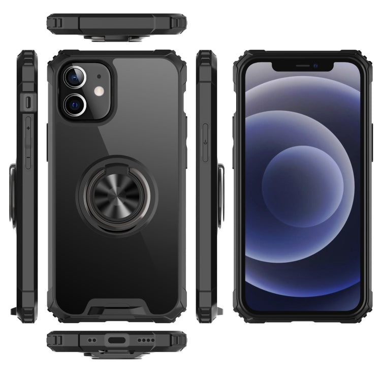 For iPhone 12 mini Armor Ring PC + TPU Magnetic Shockproof Protective Case
