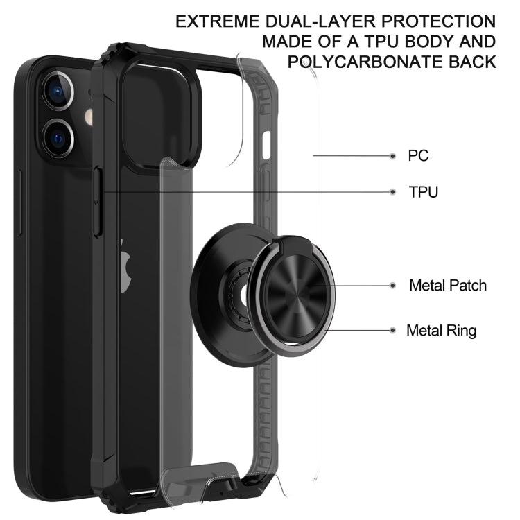 For iPhone 12 mini Armor Ring PC + TPU Magnetic Shockproof Protective Case