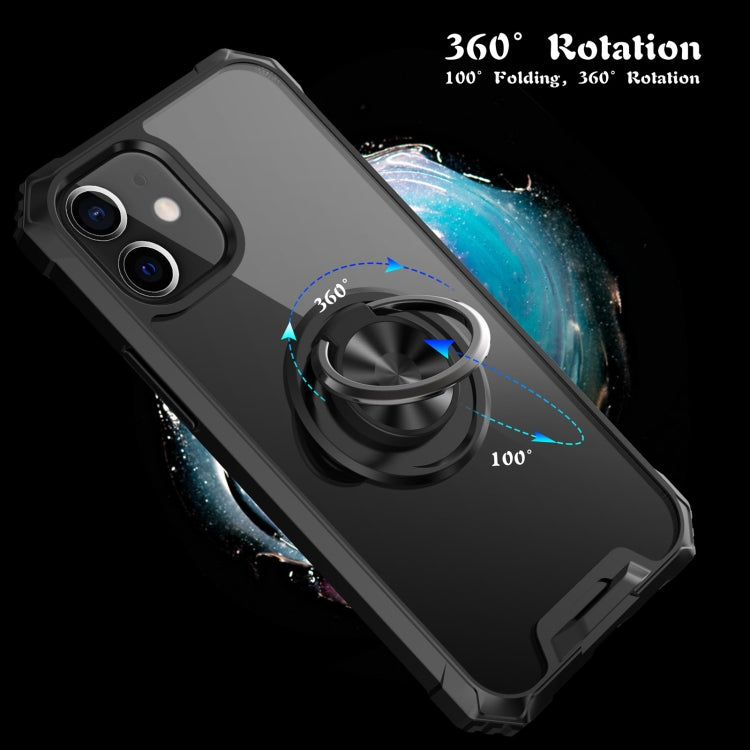 For iPhone 12 mini Armor Ring PC + TPU Magnetic Shockproof Protective Case