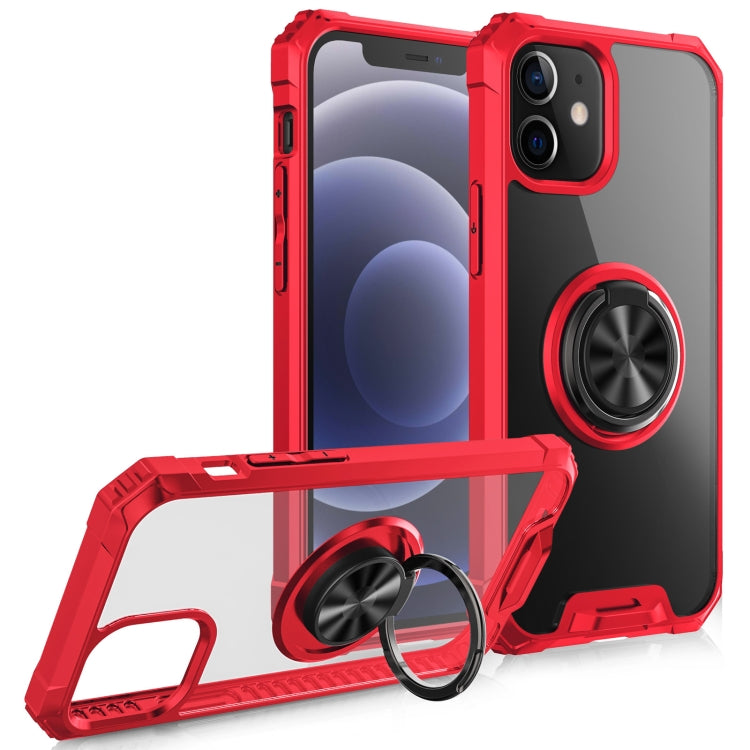 For iPhone 12 mini Armor Ring PC + TPU Magnetic Shockproof Protective Case