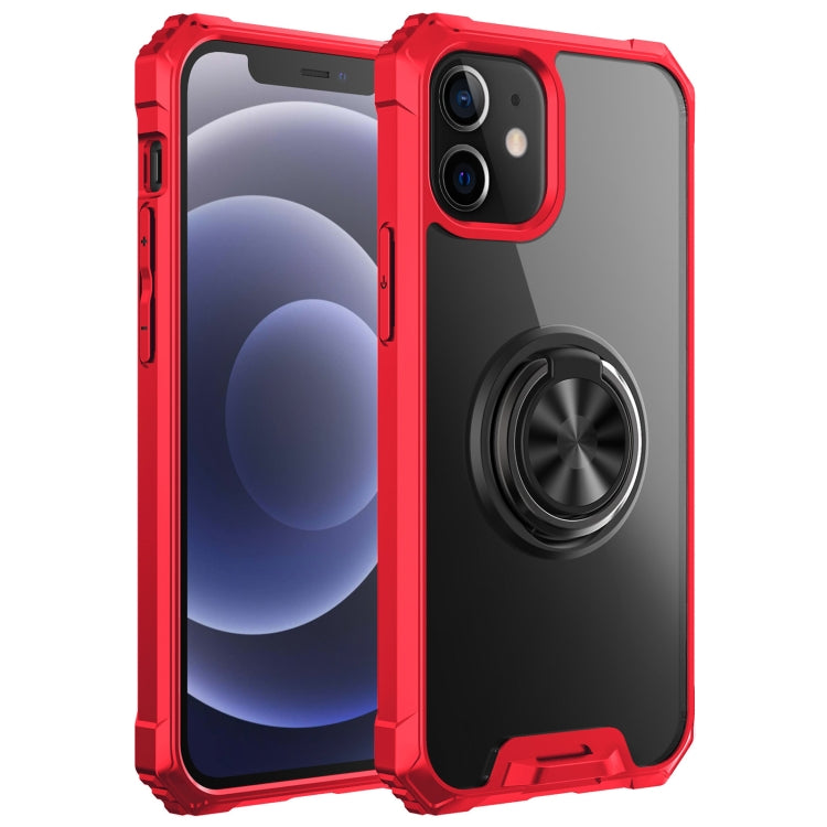For iPhone 12 mini Armor Ring PC + TPU Magnetic Shockproof Protective Case