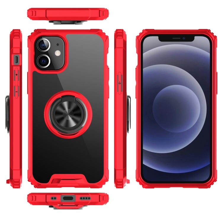 For iPhone 12 mini Armor Ring PC + TPU Magnetic Shockproof Protective Case