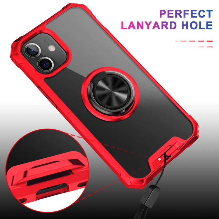 For iPhone 12 mini Armor Ring PC + TPU Magnetic Shockproof Protective Case