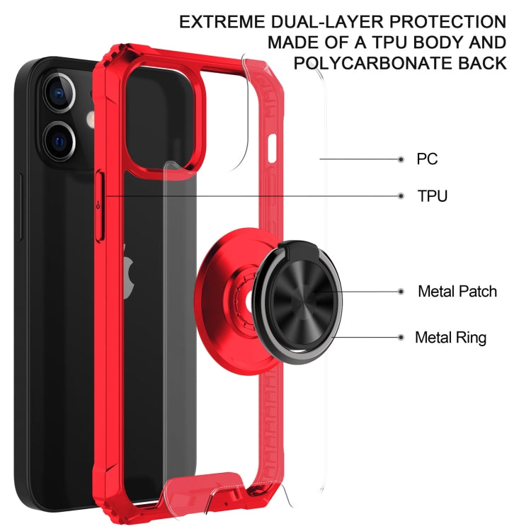 For iPhone 12 mini Armor Ring PC + TPU Magnetic Shockproof Protective Case