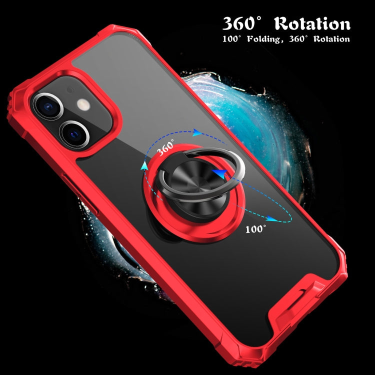 For iPhone 12 mini Armor Ring PC + TPU Magnetic Shockproof Protective Case