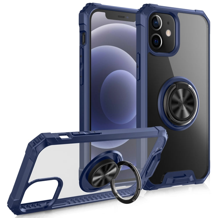 For iPhone 12 mini Armor Ring PC + TPU Magnetic Shockproof Protective Case