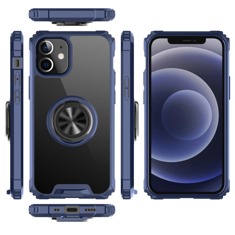For iPhone 12 mini Armor Ring PC + TPU Magnetic Shockproof Protective Case