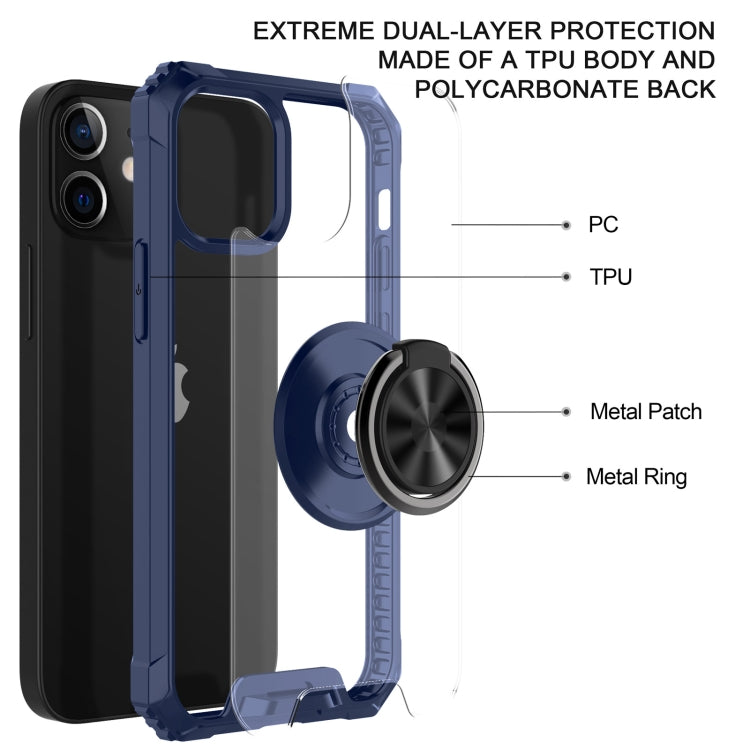For iPhone 12 mini Armor Ring PC + TPU Magnetic Shockproof Protective Case