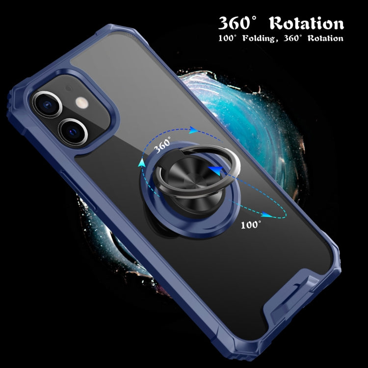 For iPhone 12 mini Armor Ring PC + TPU Magnetic Shockproof Protective Case