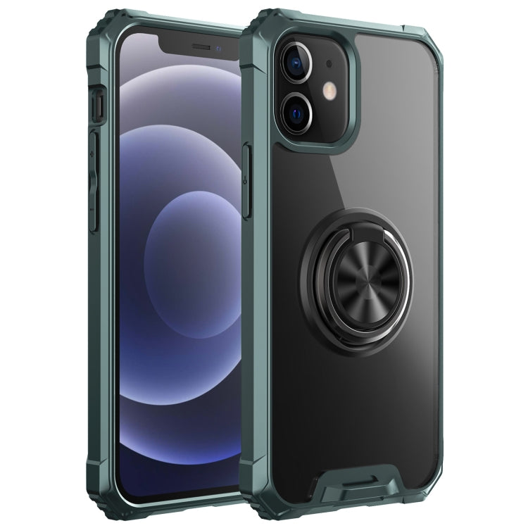 For iPhone 12 mini Armor Ring PC + TPU Magnetic Shockproof Protective Case
