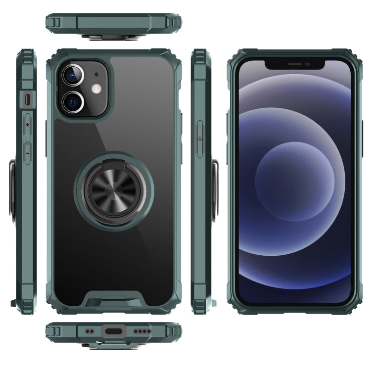For iPhone 12 mini Armor Ring PC + TPU Magnetic Shockproof Protective Case