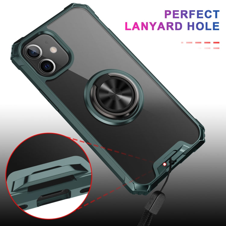 For iPhone 12 mini Armor Ring PC + TPU Magnetic Shockproof Protective Case