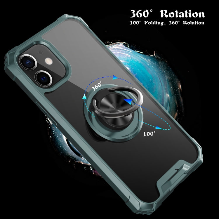 For iPhone 12 mini Armor Ring PC + TPU Magnetic Shockproof Protective Case