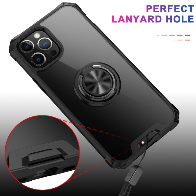 For iPhone 12 Pro Max Armor Ring PC + TPU Magnetic Shockproof Protective Case
