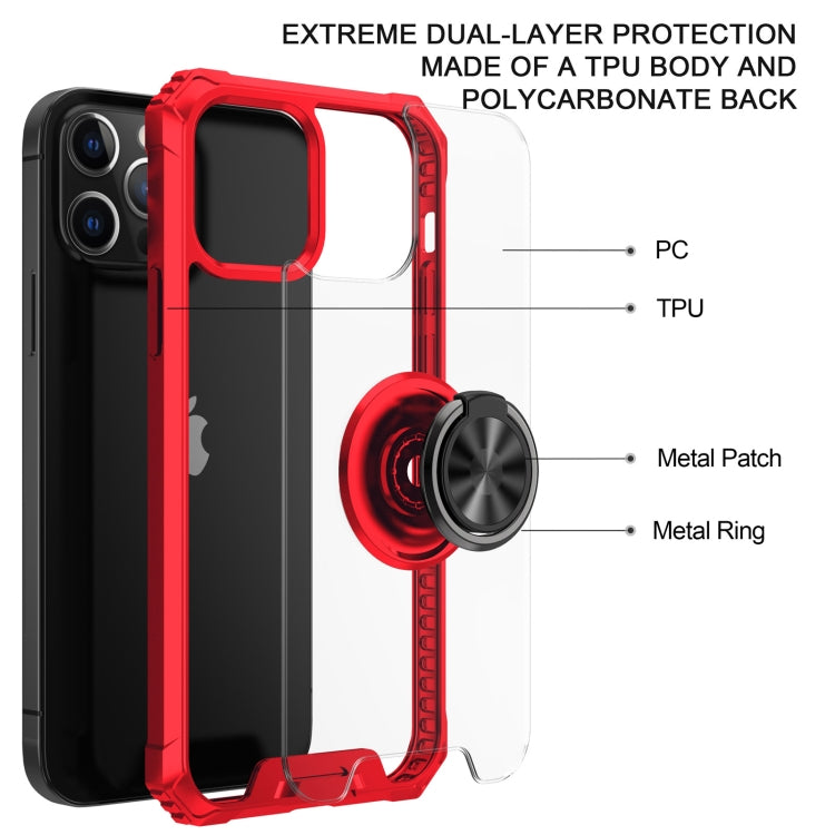 For iPhone 12 Pro Max Armor Ring PC + TPU Magnetic Shockproof Protective Case