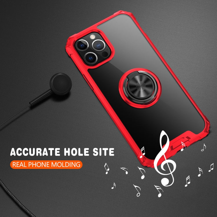 For iPhone 12 Pro Max Armor Ring PC + TPU Magnetic Shockproof Protective Case