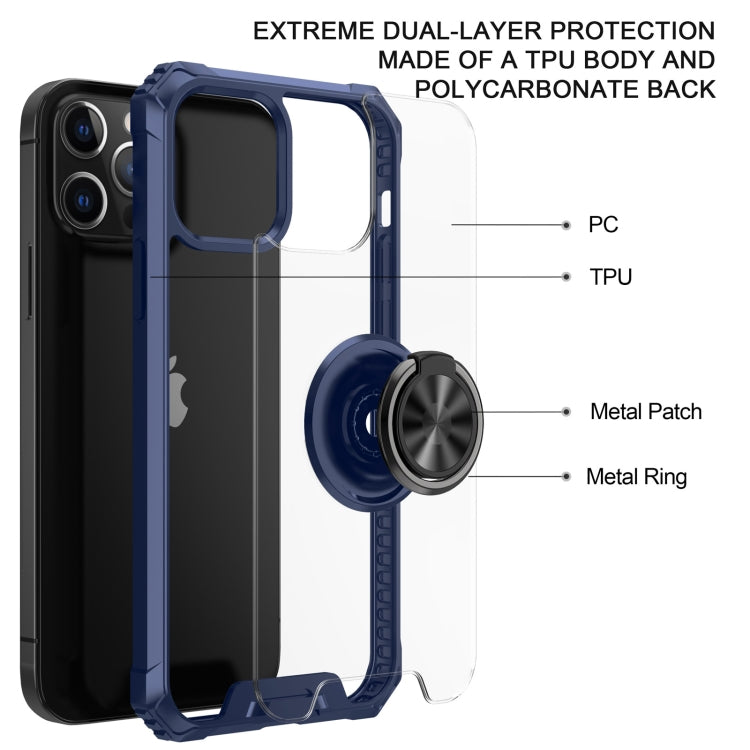 For iPhone 12 Pro Max Armor Ring PC + TPU Magnetic Shockproof Protective Case