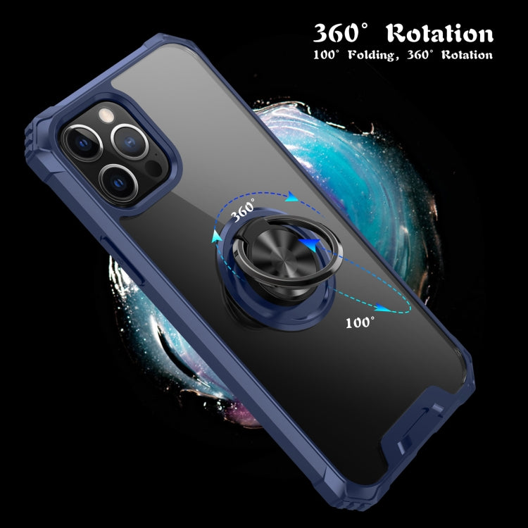 For iPhone 12 Pro Max Armor Ring PC + TPU Magnetic Shockproof Protective Case