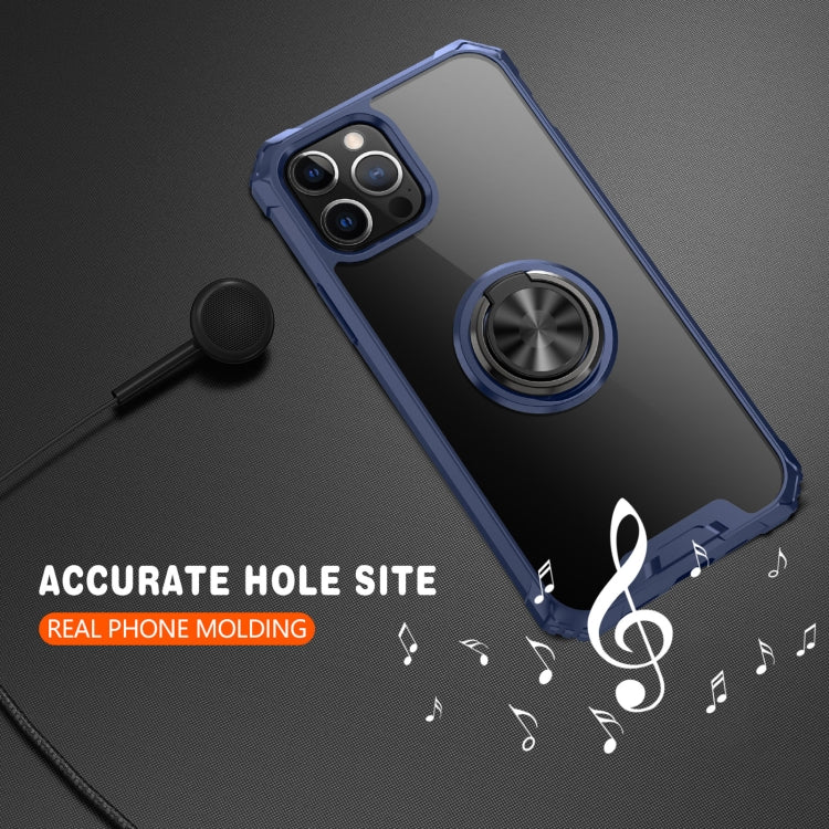 For iPhone 12 Pro Max Armor Ring PC + TPU Magnetic Shockproof Protective Case