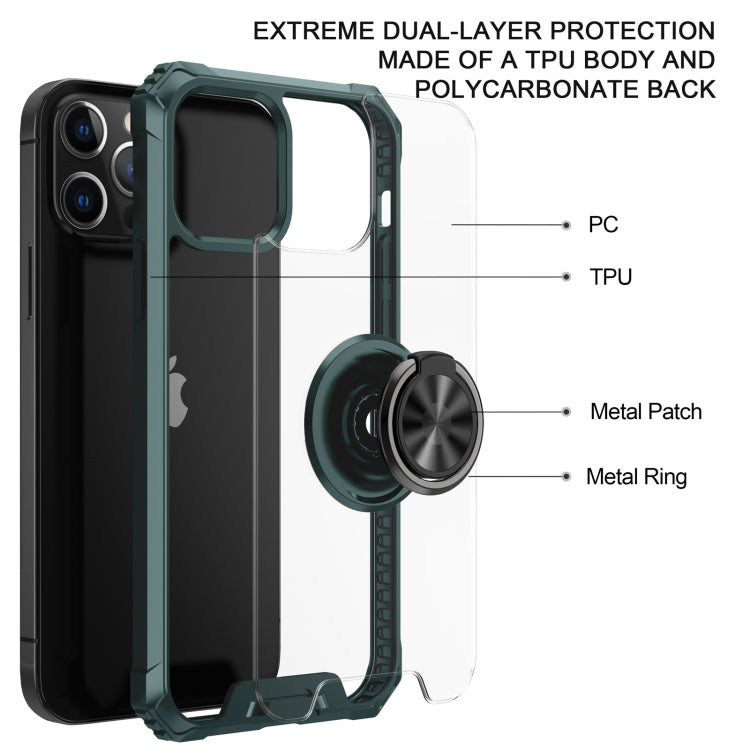 For iPhone 12 Pro Max Armor Ring PC + TPU Magnetic Shockproof Protective Case