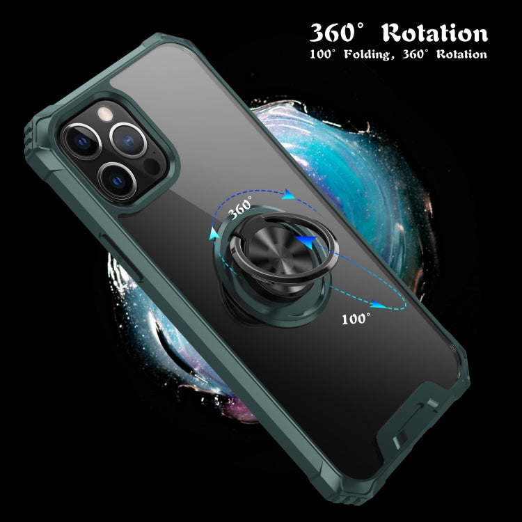 For iPhone 12 Pro Max Armor Ring PC + TPU Magnetic Shockproof Protective Case