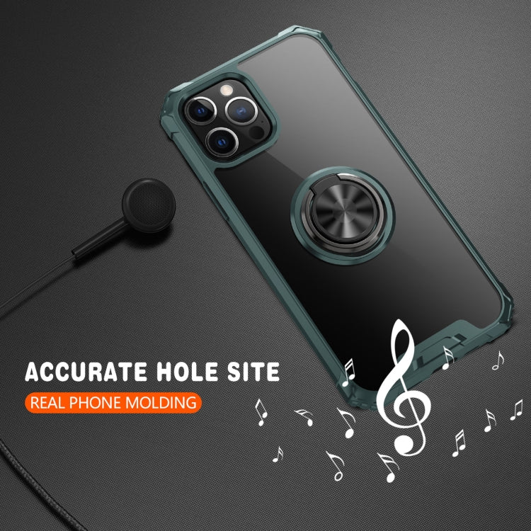 For iPhone 12 Pro Max Armor Ring PC + TPU Magnetic Shockproof Protective Case