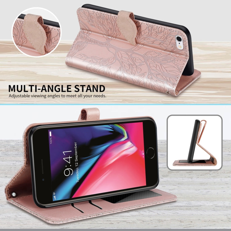 Life of Tree Embossing Pattern Horizontal Flip Leather Case with Holder & Card Slot & Wallet & Photo Frame & Lanyard For iPhone 6 & 6s