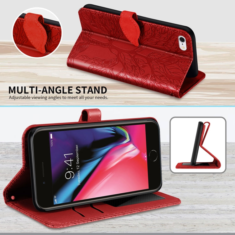 Life of Tree Embossing Pattern Horizontal Flip Leather Case with Holder & Card Slot & Wallet & Photo Frame & Lanyard For iPhone 6 & 6s