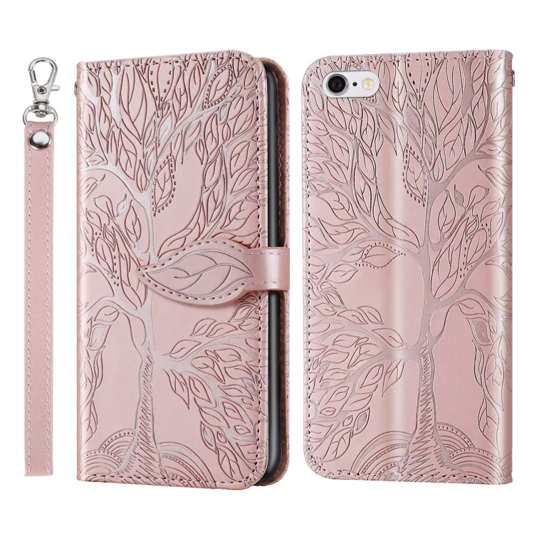 Life of Tree Embossing Pattern Horizontal Flip Leather Case with Holder & Card Slot & Wallet & Photo Frame & Lanyard For iPhone 6 Plus & 6s Plus