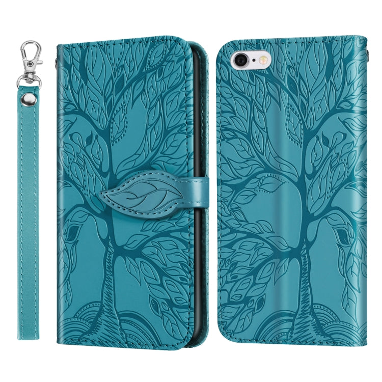 Life of Tree Embossing Pattern Horizontal Flip Leather Case with Holder & Card Slot & Wallet & Photo Frame & Lanyard For iPhone 6 Plus & 6s Plus