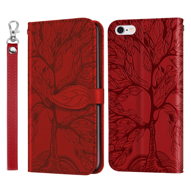 Life of Tree Embossing Pattern Horizontal Flip Leather Case with Holder & Card Slot & Wallet & Photo Frame & Lanyard For iPhone 6 Plus & 6s Plus
