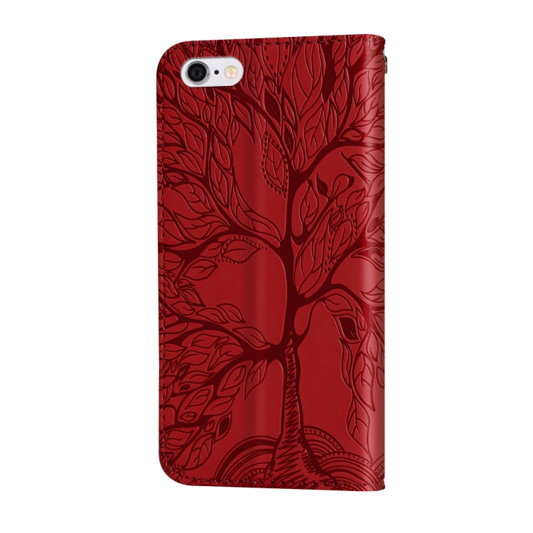Life of Tree Embossing Pattern Horizontal Flip Leather Case with Holder & Card Slot & Wallet & Photo Frame & Lanyard For iPhone 6 Plus & 6s Plus