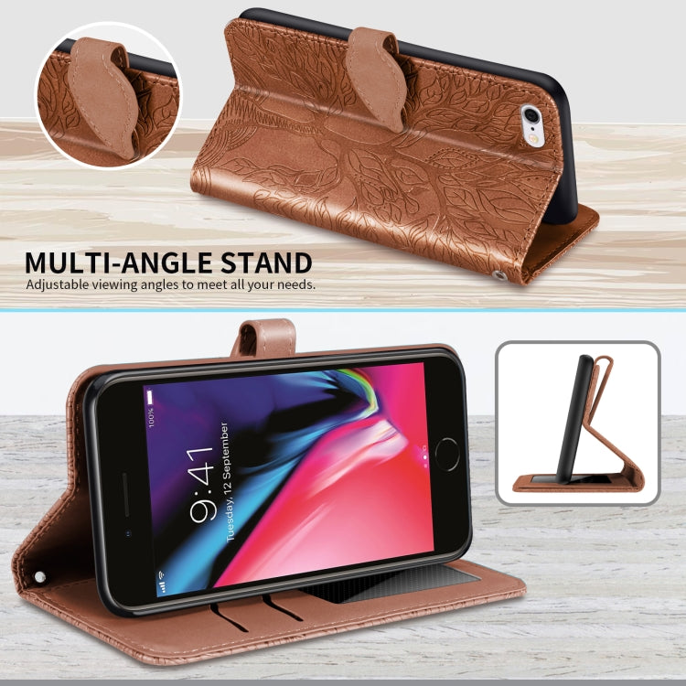 Life of Tree Embossing Pattern Horizontal Flip Leather Case with Holder & Card Slot & Wallet & Photo Frame & Lanyard For iPhone 6 Plus & 6s Plus