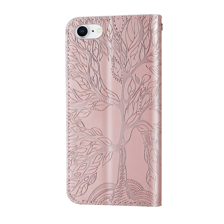 Life of Tree Embossing Pattern Horizontal Flip Leather Case with Holder & Card Slot & Wallet & Photo Frame & Lanyard For iPhone 8 & 7