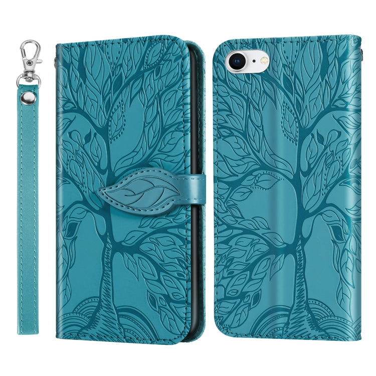 Life of Tree Embossing Pattern Horizontal Flip Leather Case with Holder & Card Slot & Wallet & Photo Frame & Lanyard For iPhone 8 & 7