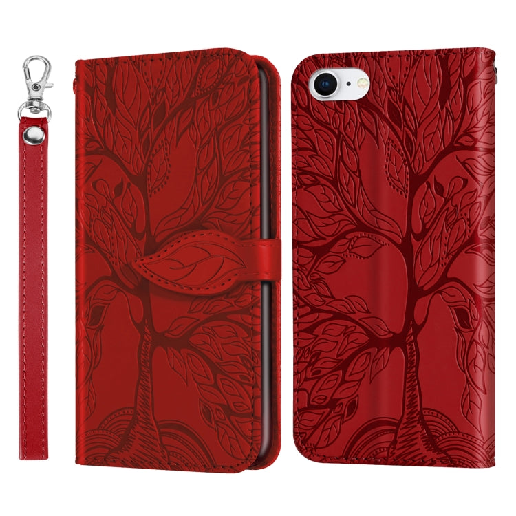 Life of Tree Embossing Pattern Horizontal Flip Leather Case with Holder & Card Slot & Wallet & Photo Frame & Lanyard For iPhone 8 & 7